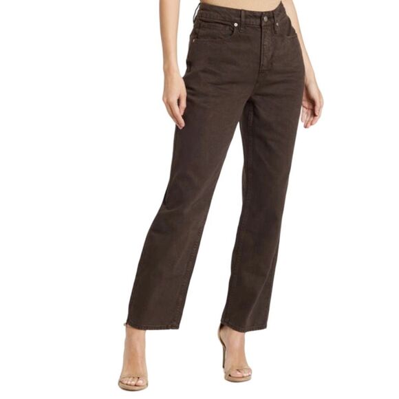 Good American Good 90’s Duster Straight Leg Jeans - Coffee001 - 4/27 - Coffee001 - Picture 1 of 8